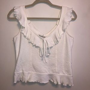 Cream ruffled women’s shirt